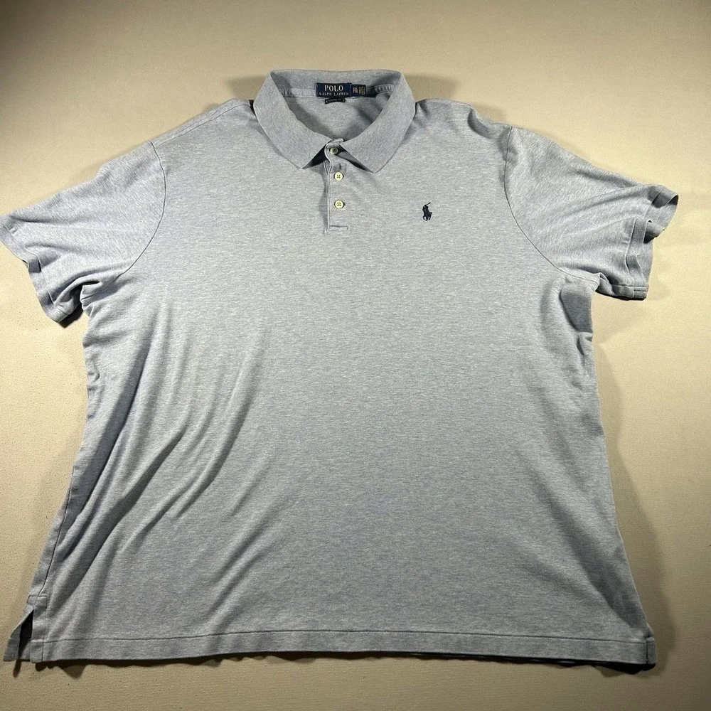 Mens Polo Ralph Lauren Classic Fit‎ Polo Shirt Blue XXL Cotton Logo